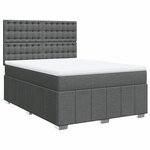 vidaXL Sommier à lattes de lit avec matelas Gris foncé 160x200cm Tissu