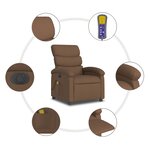 vidaXL Fauteuil inclinable de massage électrique marron tissu