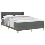 vidaXL Lit à Ressorts avec matelas Gris foncé 140 x 200 cm tissu