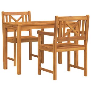 vidaXL Ensemble de salle à manger pour jardin 3 Pièces Marron