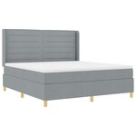 Lit Box Spring avec Matelas Gris Clair 180x200 cm Tissu