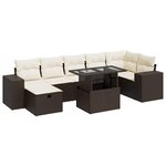 vidaXL Salon de jardin avec coussins 5 Pièces marron résine tressée