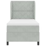 vidaXL Lit à ressorts avec matelas Gris clair 90 x 190 cm Velours