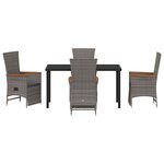 vidaXL Ensemble de salle à manger pour jardin 5 Pièces Gris Poly rotin