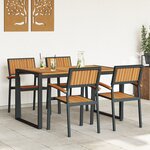 vidaXL Ensemble de salle à manger 5 pièces en bois massif acacia et métal