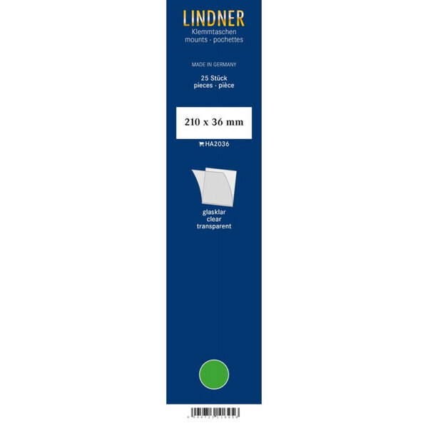 Bandes simple soudure 210 x 36 mm pour timbres-poste. Fond - Transparent