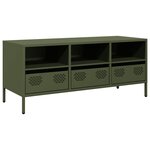 vidaXL Meuble TV vert olive 101 5x39x43 5 cm acier laminé à froid