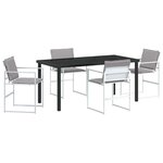 vidaXL Ensemble de salle à manger pour jardin 5 Pièces Blanc