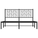 vidaXL Cadre de lit métal sans matelas avec tête de lit noir 135x190cm