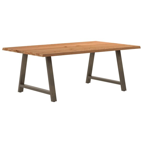 vidaXL Table à manger et bord naturel bois massif chêne rectangulaire