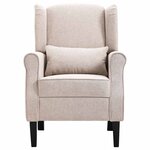 vidaXL Fauteuil beige tissu