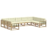 vidaXL Ensemble de canapés d'extérieur 9 pc Blanc et crème