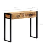 vidaXL Table console 90 x 30 x 75 cm Bois de manguier massif
