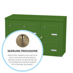 Bloc collectif leabox.com  3x2  grade 3  simple face  Extérieur  fixation murale   Vert mai RAL 6017 finition brillante