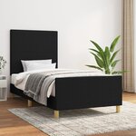vidaXL Cadre de lit avec tête de lit Noir 90x190 cm Tissu