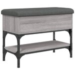 vidaXL Banc à chaussures sonoma gris 62x32x45 cm bois d'ingénierie