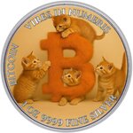 Pièce de monnaie en Argent 2 Dollars g 31.1 (1 oz) Millésime 2024 CRYPTOKITTEN