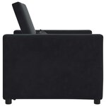 vidaXL Canapé Lit Simple Noir 90 x 165 x 87 cm Velours