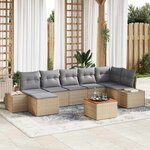 vidaXL Ensemble de canapé de jardin 8 Pièces Beige  gris clair