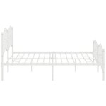 vidaXL Cadre de lit métal sans matelas et pied de lit blanc 200x200 cm