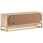 vidaXL Meuble TV 110x30x40 cm bois massif de manguier et fer