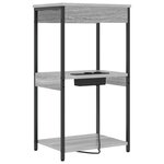 vidaXL Table de nuit avec station de chargement Sonoma gris