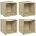 vidaXL Meubles TV 4 Pièces chêne sonoma 37x35x37 cm bois d’ingénierie