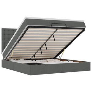 VidaXL Cadre de lit ottoman avec matelas gris foncé 160x200cm tissu