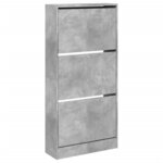 vidaXL Armoire à chaussures gris béton 60x21x125 5cm bois d'ingénierie