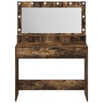 vidaXL Coiffeuse Chêne fumé 100 x 41 x 135 cm Bois d'ingénierie