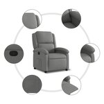 vidaXL Fauteuil inclinable gris foncé tissu