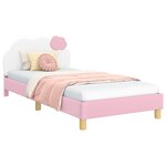 vidaXL Cadre de lit pour enfants avec tête de lit Rose 80 x 200 cm PU