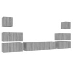 vidaXL Ensemble de meubles TV 8 Pièces Sonoma gris Bois d'ingénierie