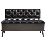 vidaXL Banc de rangement avec dossier 110 cm Noir Similicuir