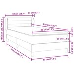 vidaXL Sommier à lattes de lit et matelas gris foncé 80x210 cm velours