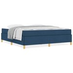 vidaXL Lit à ressorts avec matelas Bleu et Blanc 180 x 200 cm tissu