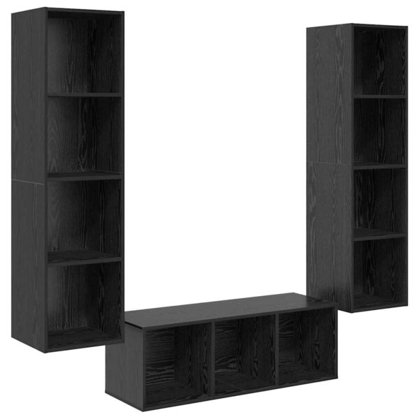 vidaXL Ensemble de meubles TV 3 Pièces Chêne noir 37 x 37 x 142.5 cm
