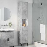 vidaXL Meuble de salle de bain haut Gris béton 31.5 x 33 x 190 cm