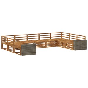 vidaXL Ensemble de canapés d'extérieur 9 pc Naturel
