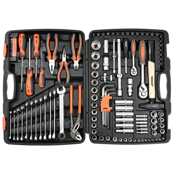 Sthor kit d'outils métalliques 122 pièces