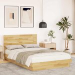 vidaXL Cadre de lit avec tête de lit sans matelas 120x200 cm