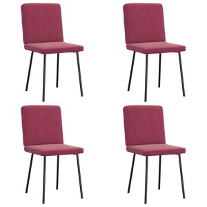 vidaXL Chaises à manger lot de 4 Rouge bordeaux Velours