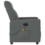 vidaXL Fauteuil inclinable de massage électrique gris foncé tissu