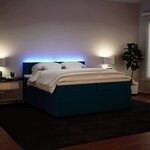 vidaXL Sommier à lattes de lit et matelas Bleu 200x200 cm velours
