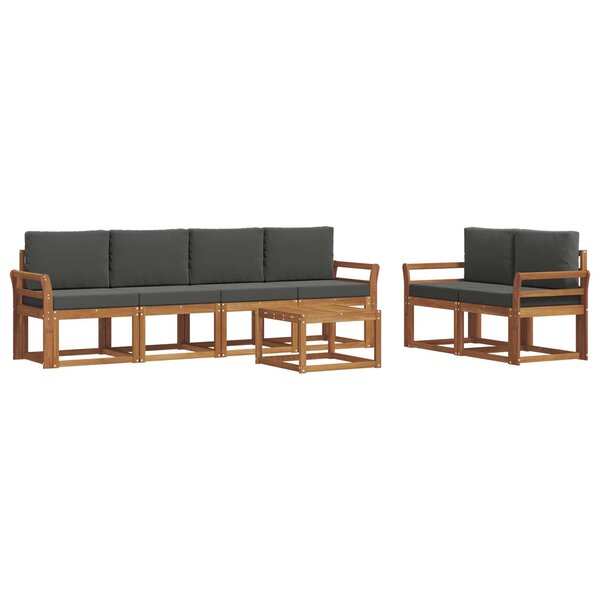 vidaXL Ensemble de canapés d'extérieur 7 Pièces Naturel et Anthracite