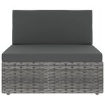 vidaXL Salon de jardin 11 Pièces avec coussins Gris Résine tressée