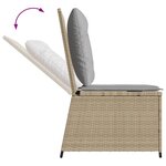 vidaXL Canapé inclinable de jardin avec coussins beige résine tressée