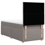 vidaXL Sommier à lattes de lit avec matelas Taupe 90x190 cm Tissu