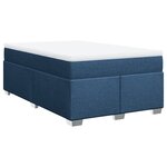 vidaXL Sommier à lattes de lit avec matelas Bleu 120x200 cm Tissu
