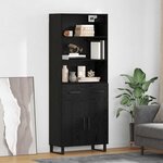 vidaXL Haut Armoire Chêne noir 69 5 x 34 x 180 cm Bois d'ingénierie